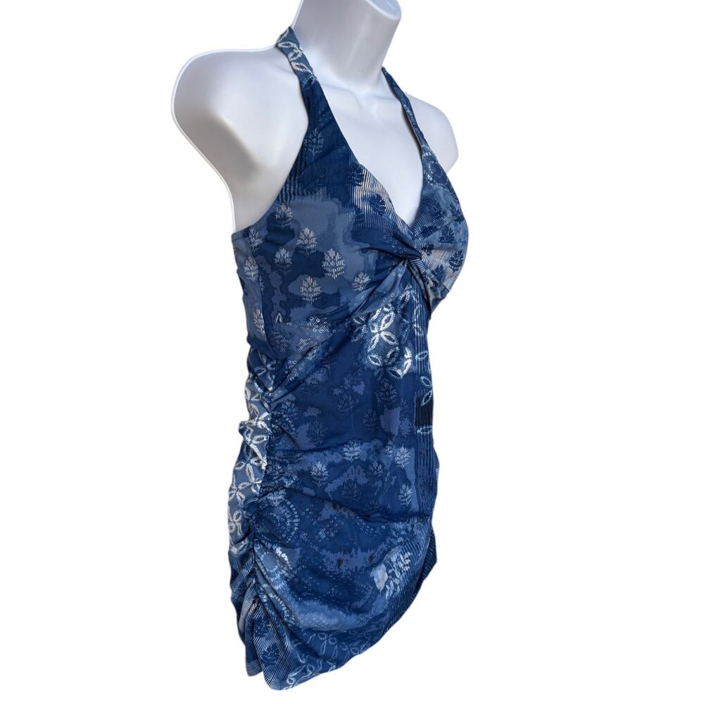 Garnet Hill Tie Back Halter Top Swim Dress with Side Ruching size 8 - Picture 4 of 8